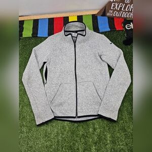Nike Womens Fleece Jacket Full Zip Therma Fit Longsleeve Size Medium Color Gray